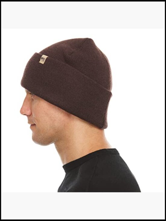 100% Merino Wool Midweight Everyday Knit Cuff Beanie Warm Winter Hat